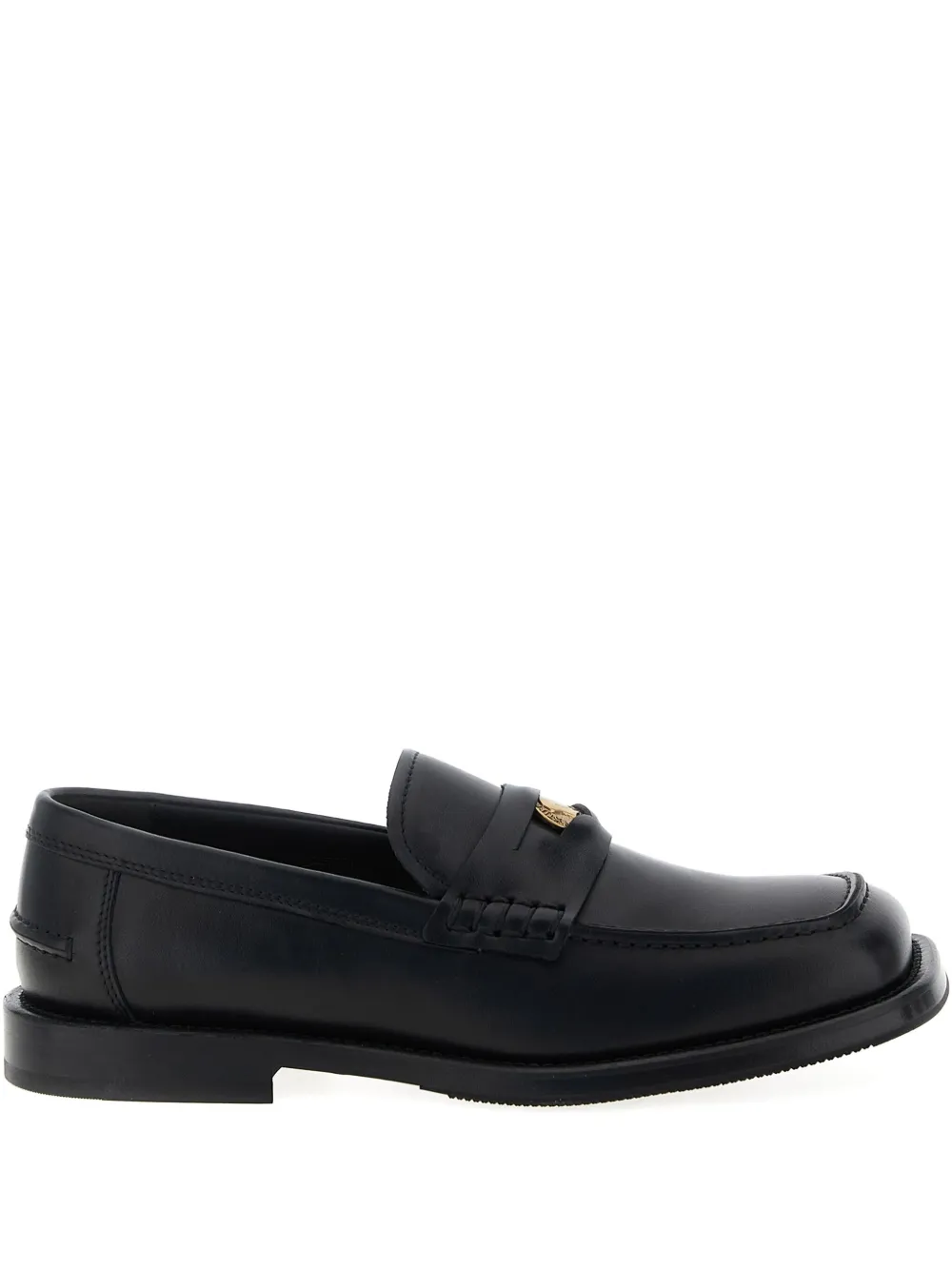 Moschino coin-detail leather loafers Black