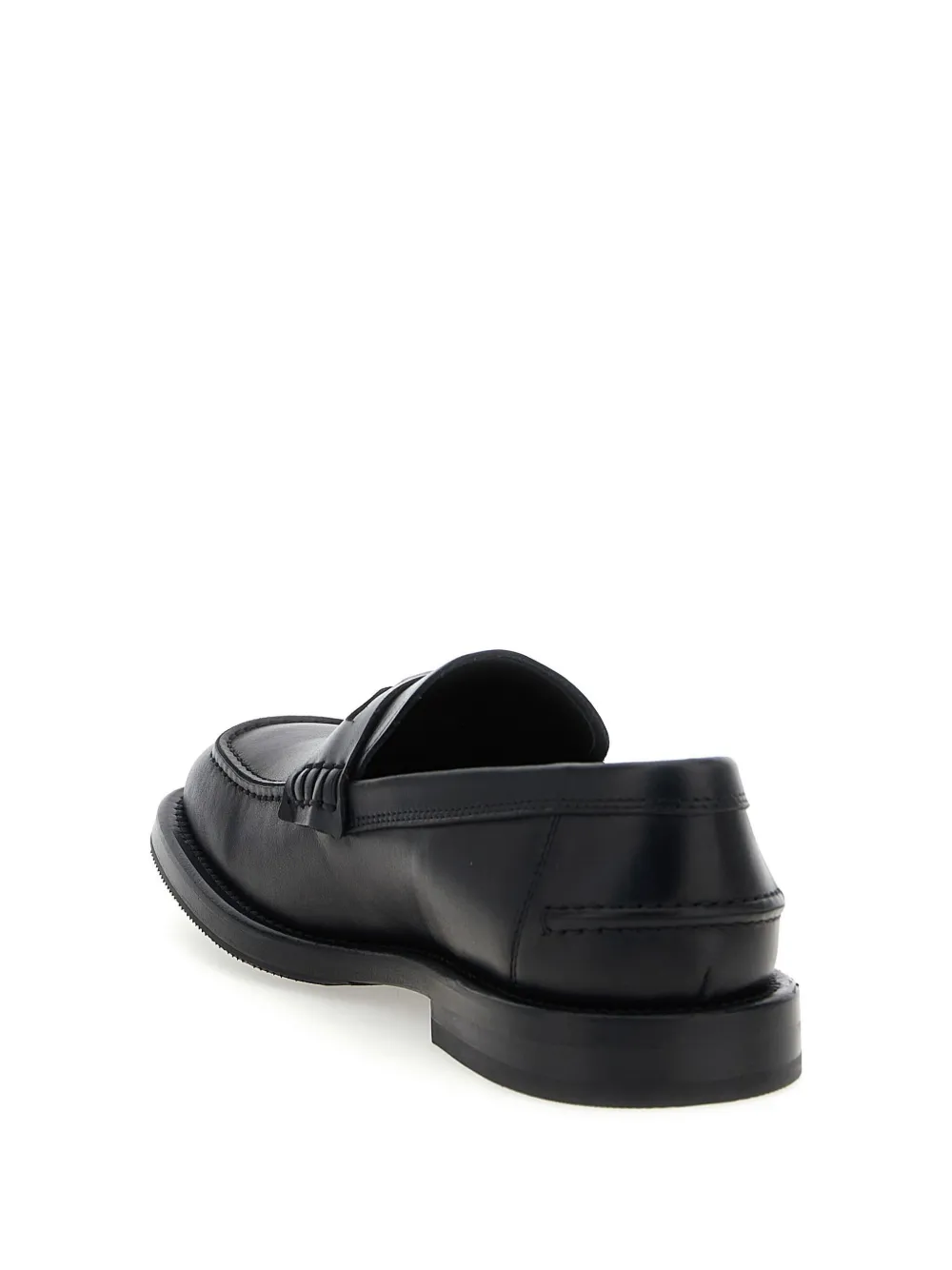 Moschino coin-detail leather loafers Black
