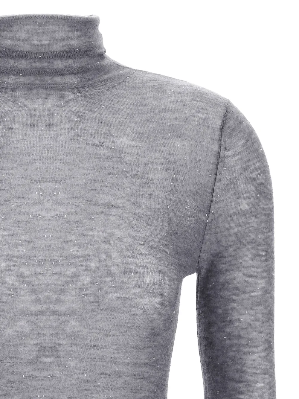 PINKO sequin-appliqué turtleneck sweater Grijs