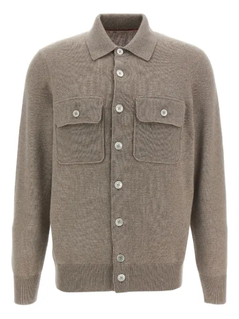 Brunello Cucinelli flap-pocket collared cardigan