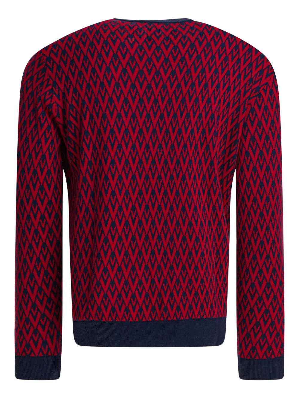 Valentino Garavani chevron-pattern wool sweater - Blauw