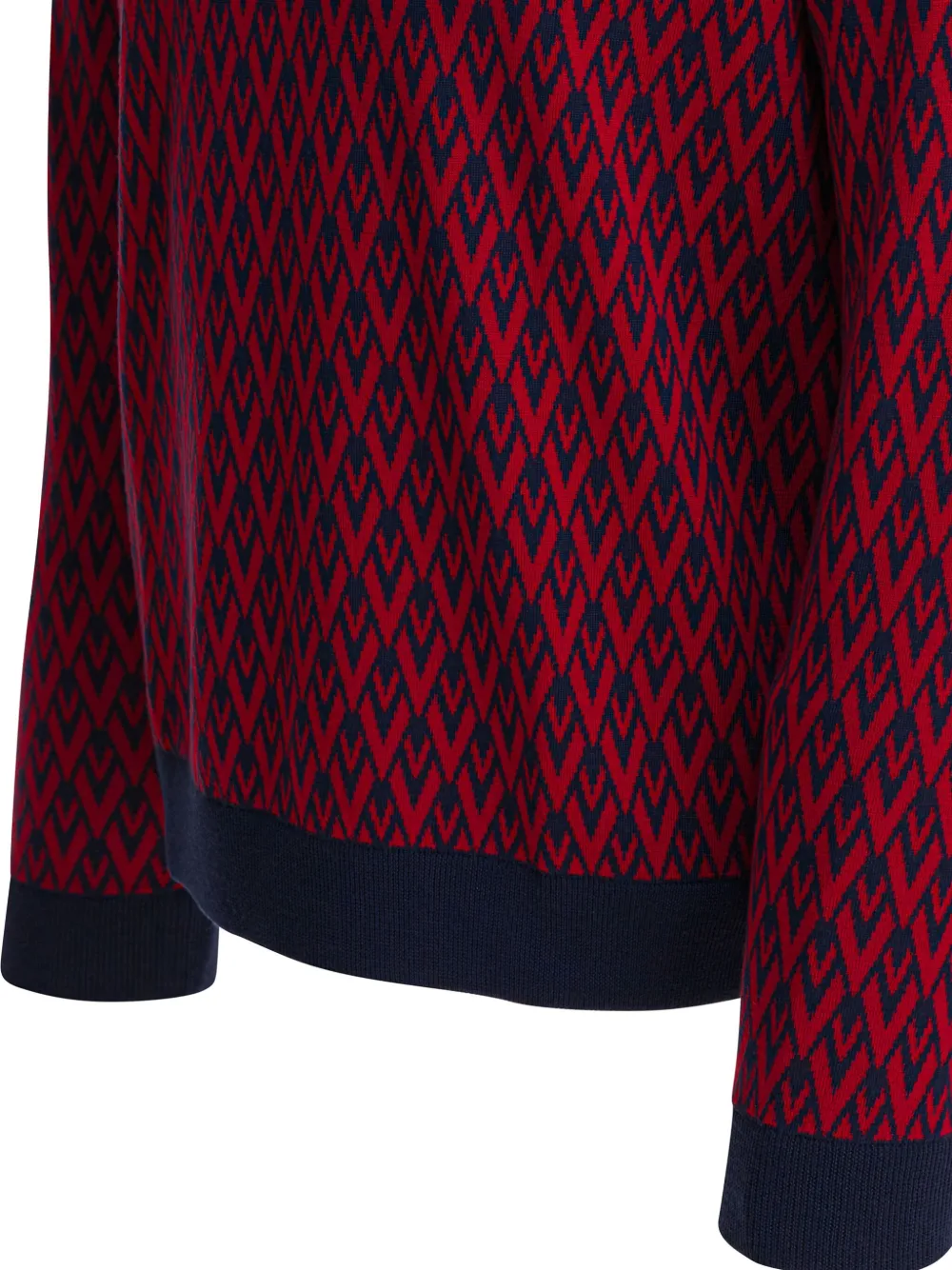 Valentino Garavani chevron-pattern wool sweater Blauw