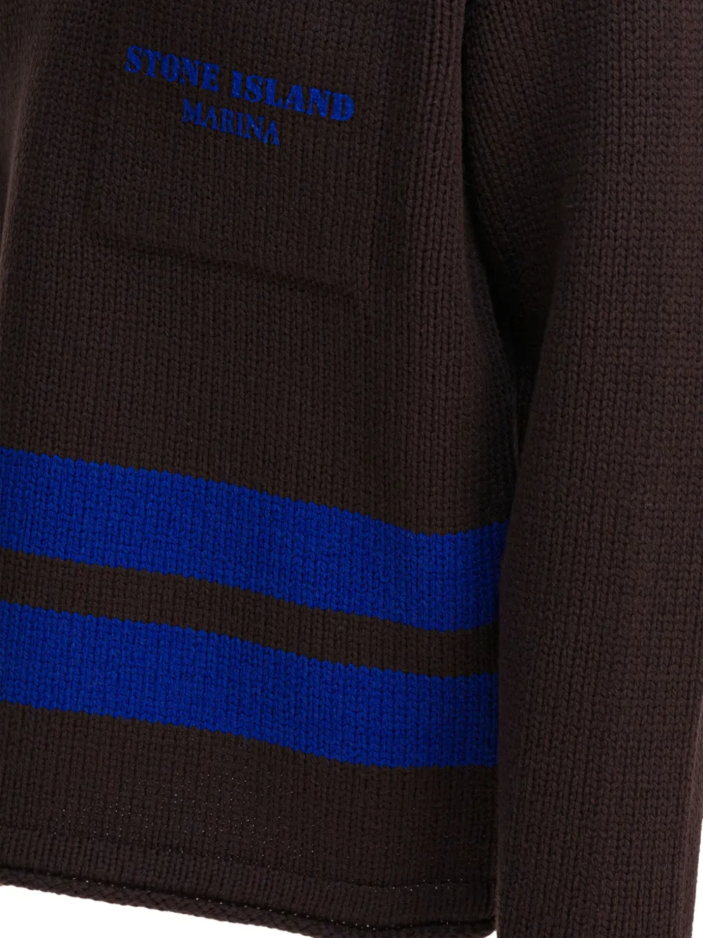 Stone Island pocket-detail striped sweater Bruin