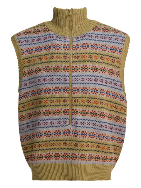 KAPITAL high-neck patterned gilet
