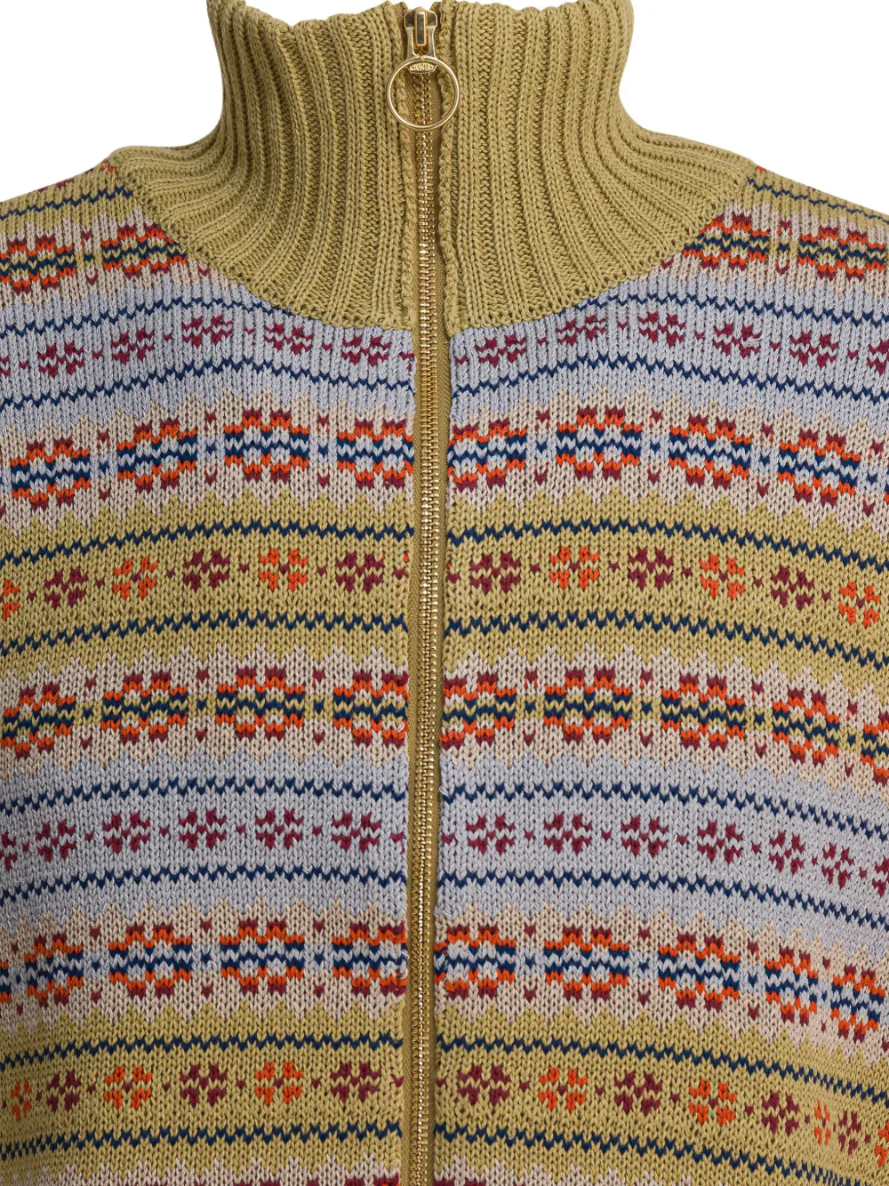 KAPITAL Gilet met hoge hals en patroon Groen