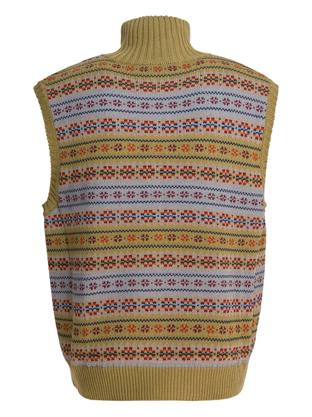 KAPITAL high-neck patterned gilet - Groen