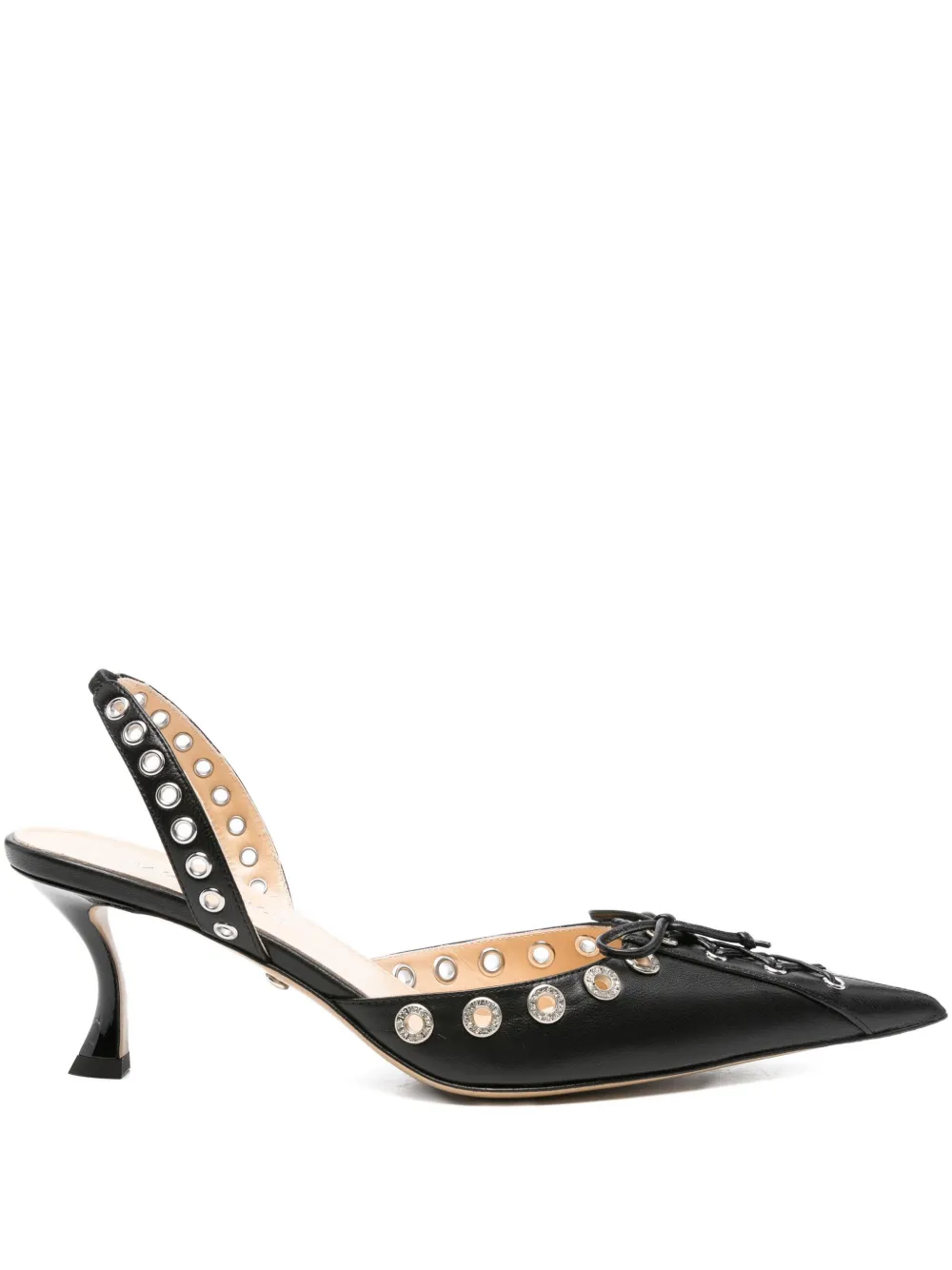 Mach&mach Crystal-embellished Lace-up Pumps In Black