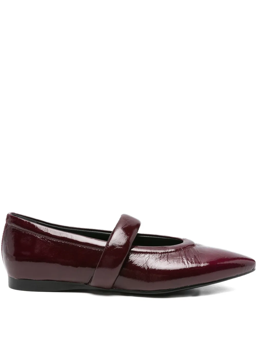 Evaluna Pointed-toe Strap Ballet Flats In Red