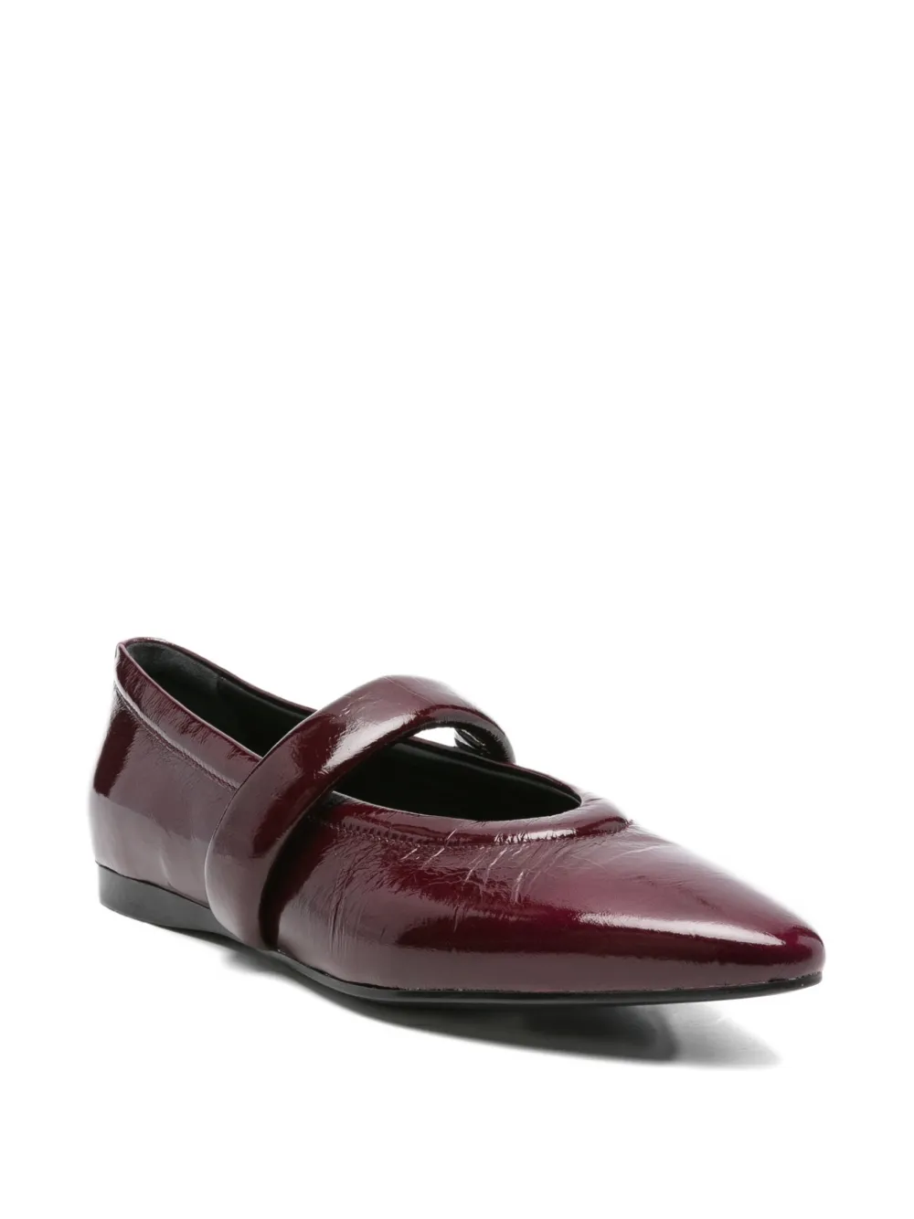 Evaluna Pointed-toe Strap Ballet Flats In Red
