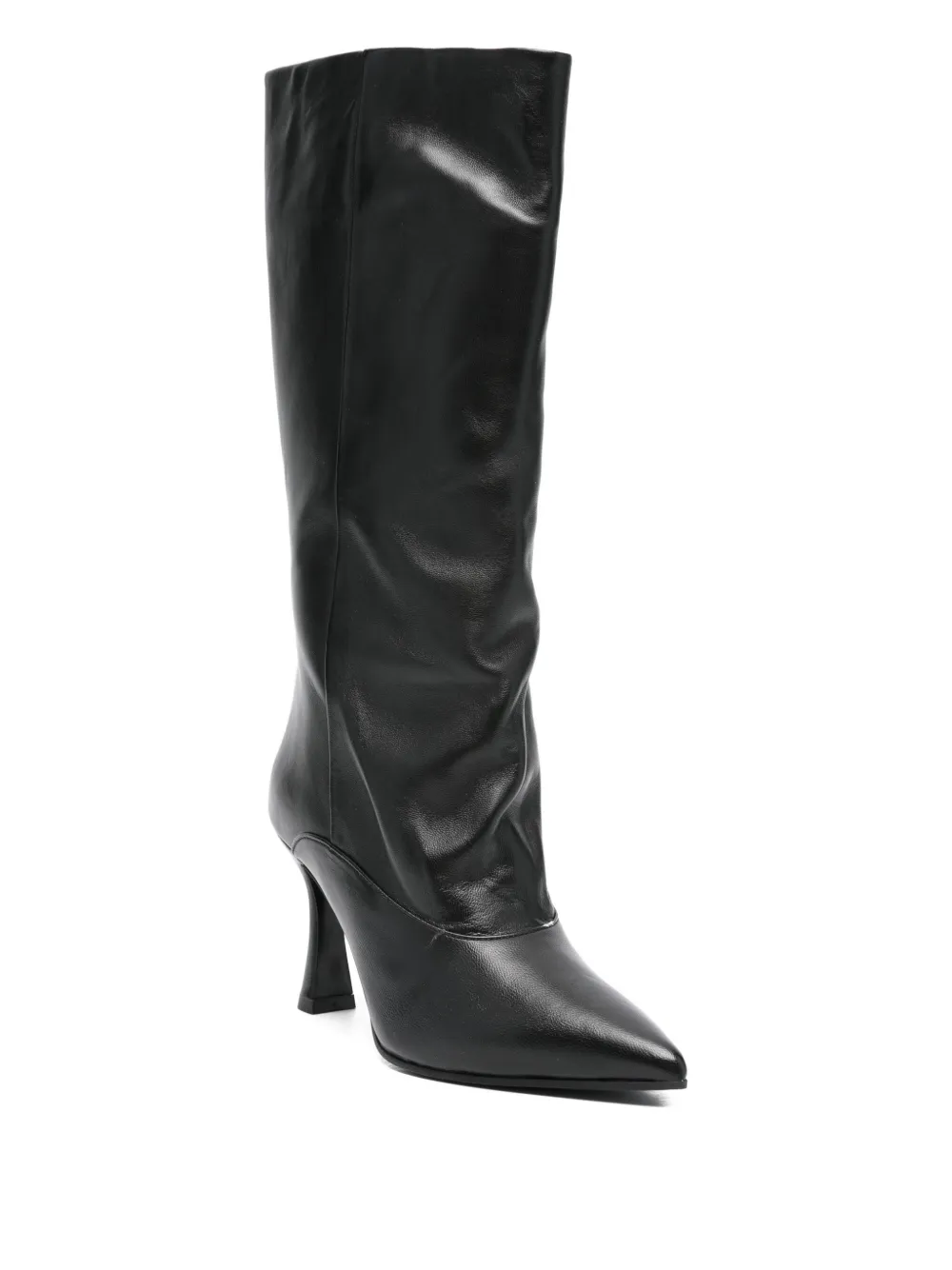 Evaluna 80mm leather pointed-toe boots Black