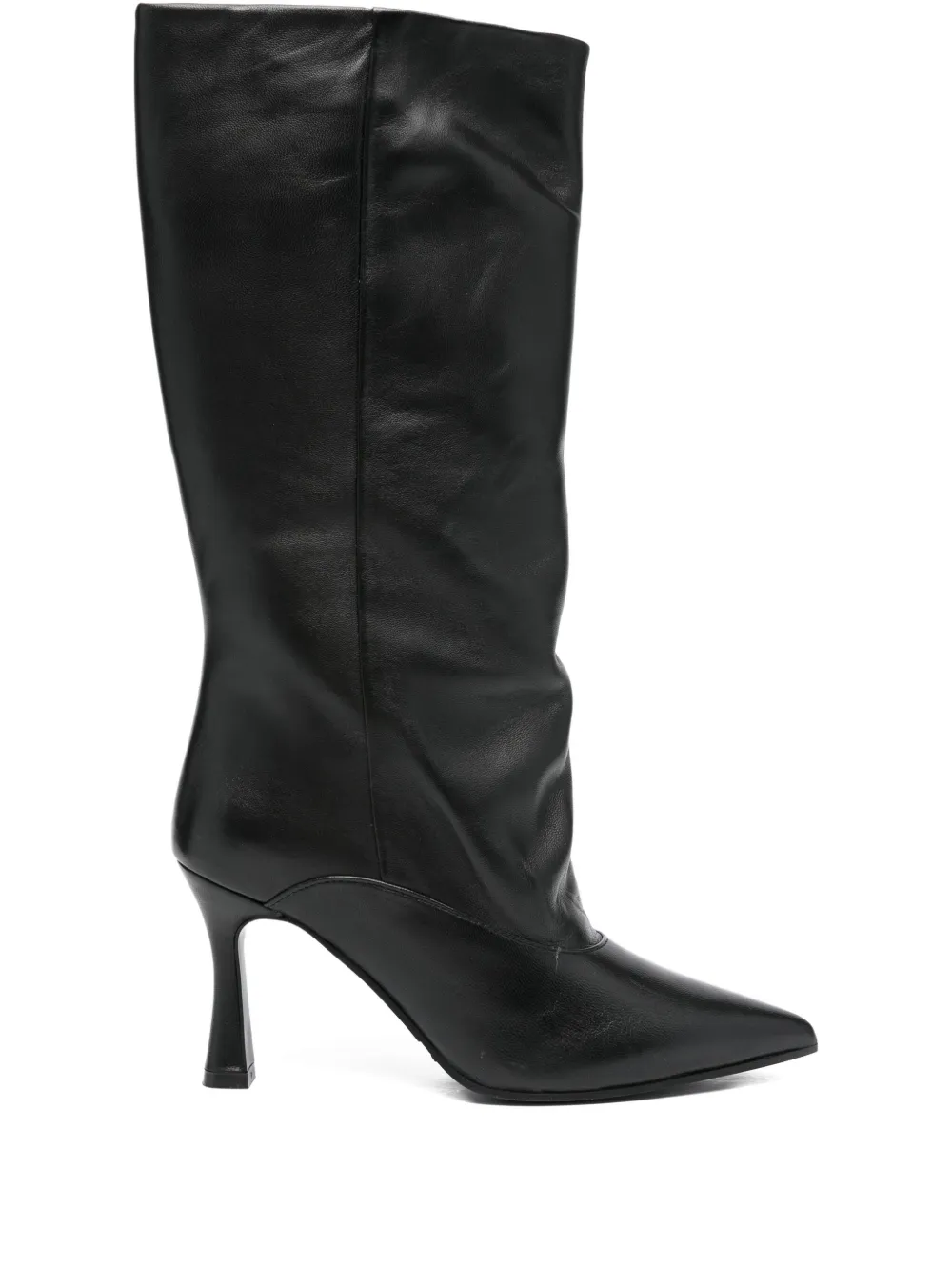 Evaluna 80mm leather pointed-toe boots Black