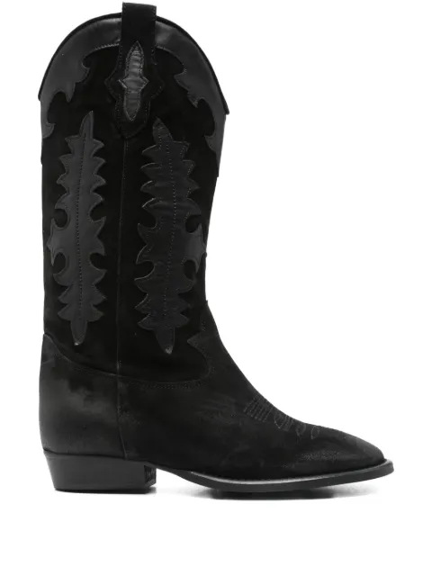 Gisel Moire 20mm leather cowboy boots