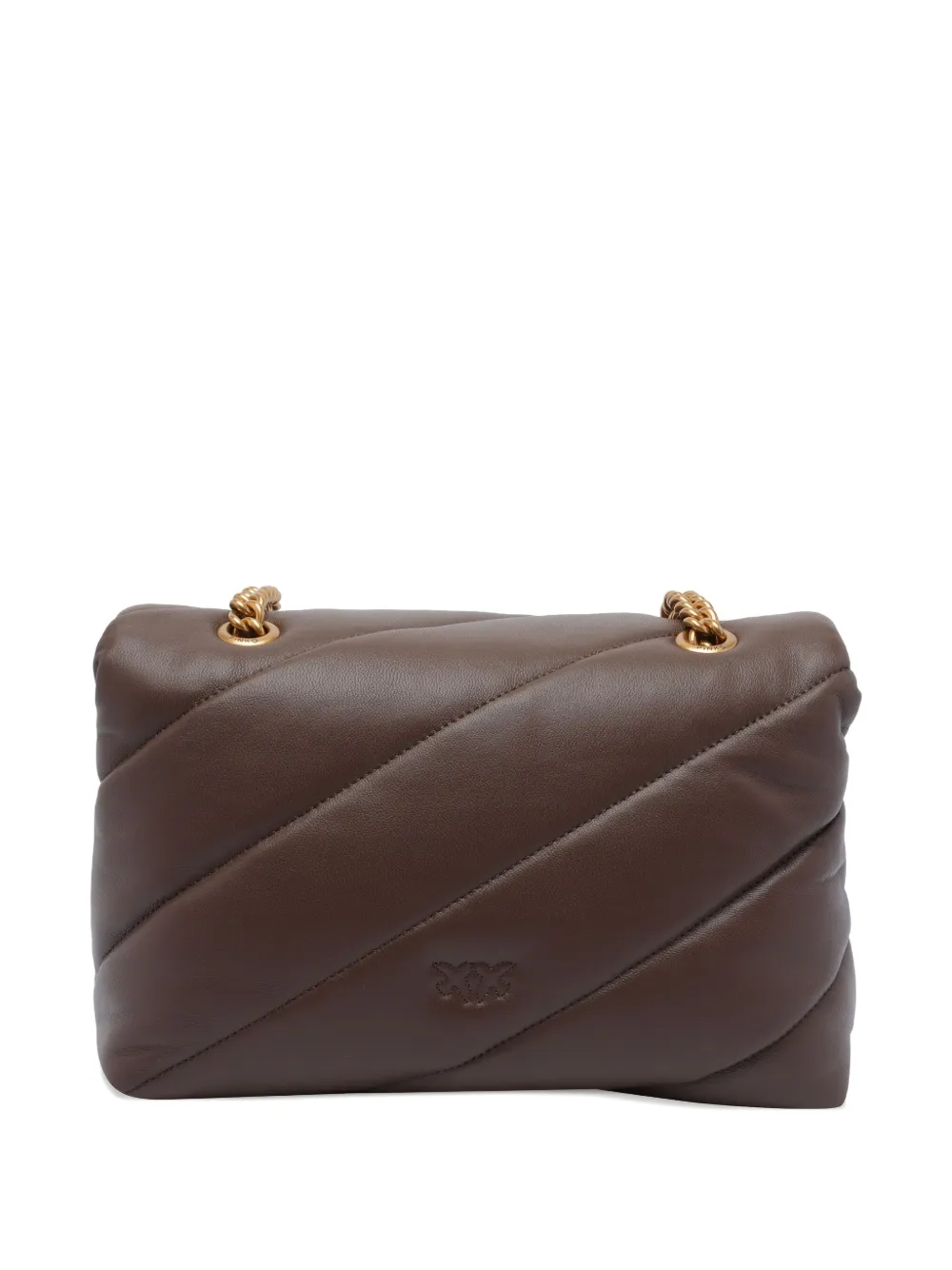 Pinko Love Quilted Cross Body Bag In Brown