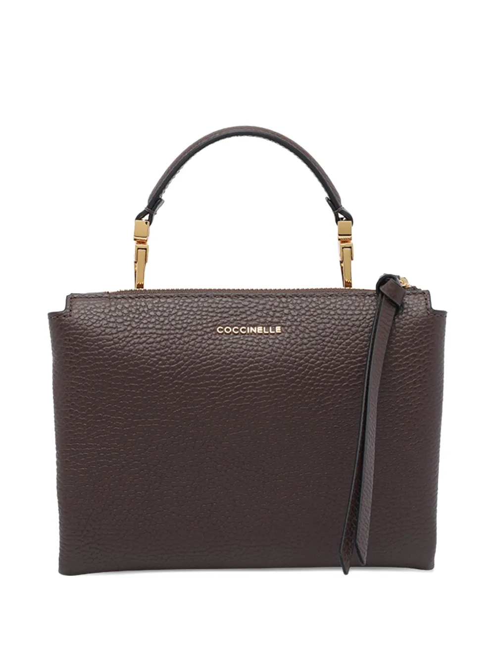 Coccinelle small Arlettis double-compartment top-handle bag Bruin