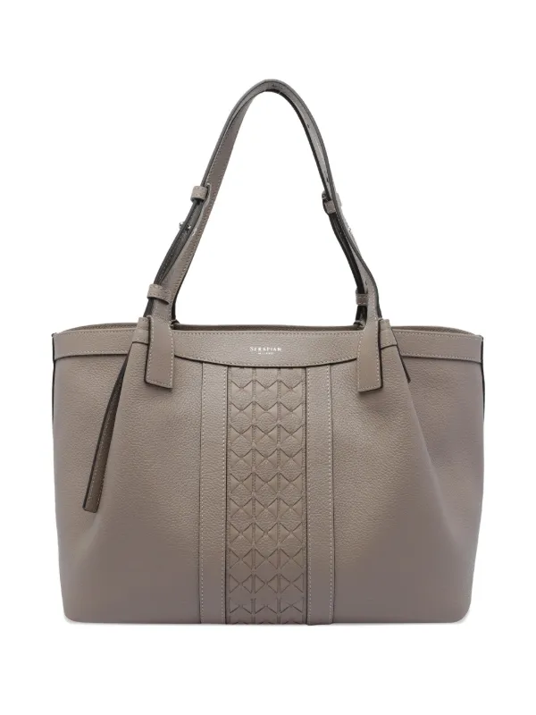 Serapian Serapian Leather woven-detail Shoulder Bag Grey FARFETCH ID