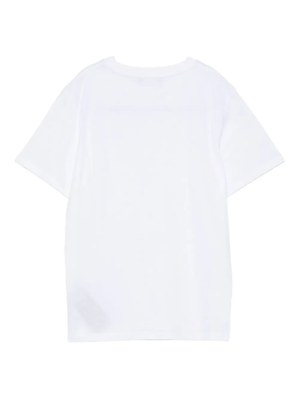 Balmain Kids T-shirt met korte mouwen en geribbelde afwerking Wit