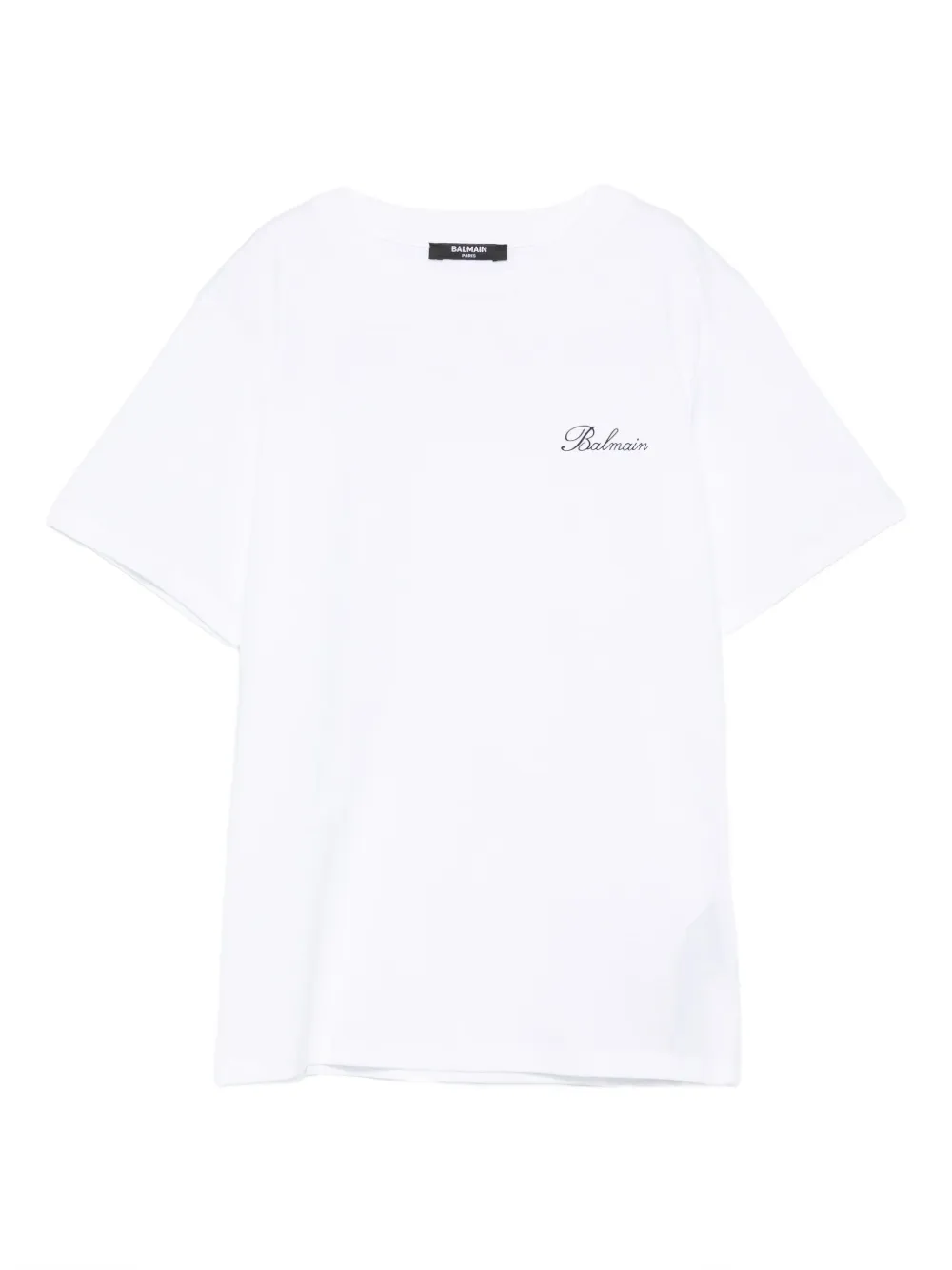 Balmain Kids T-shirt met korte mouwen en geribbelde afwerking Wit