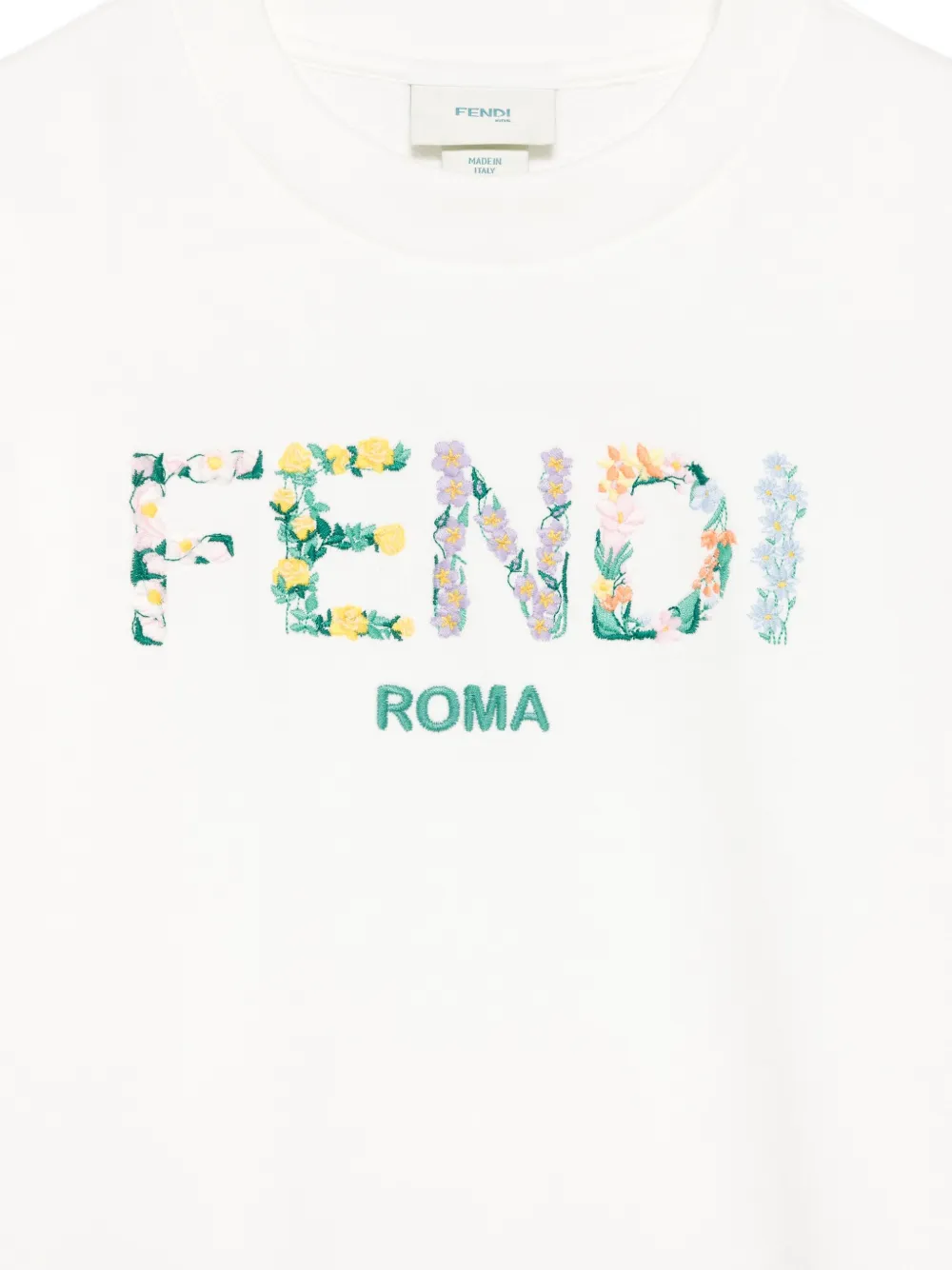 Fendi Kids floral-embroidered Roma sweatshirt Wit