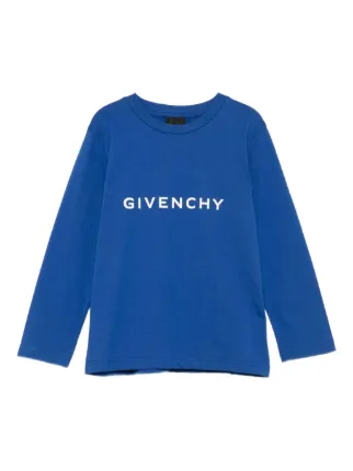 Givenchy Kids Logo long-sleeve T-shirt | Blue | FARFETCH