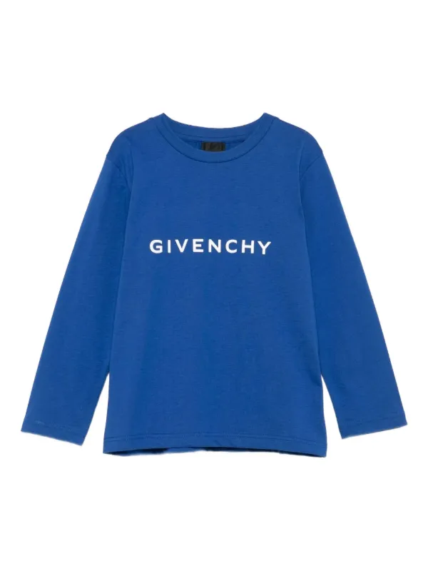 Givenchy Kids Logo long-sleeve T-shirt | Blue | FARFETCH
