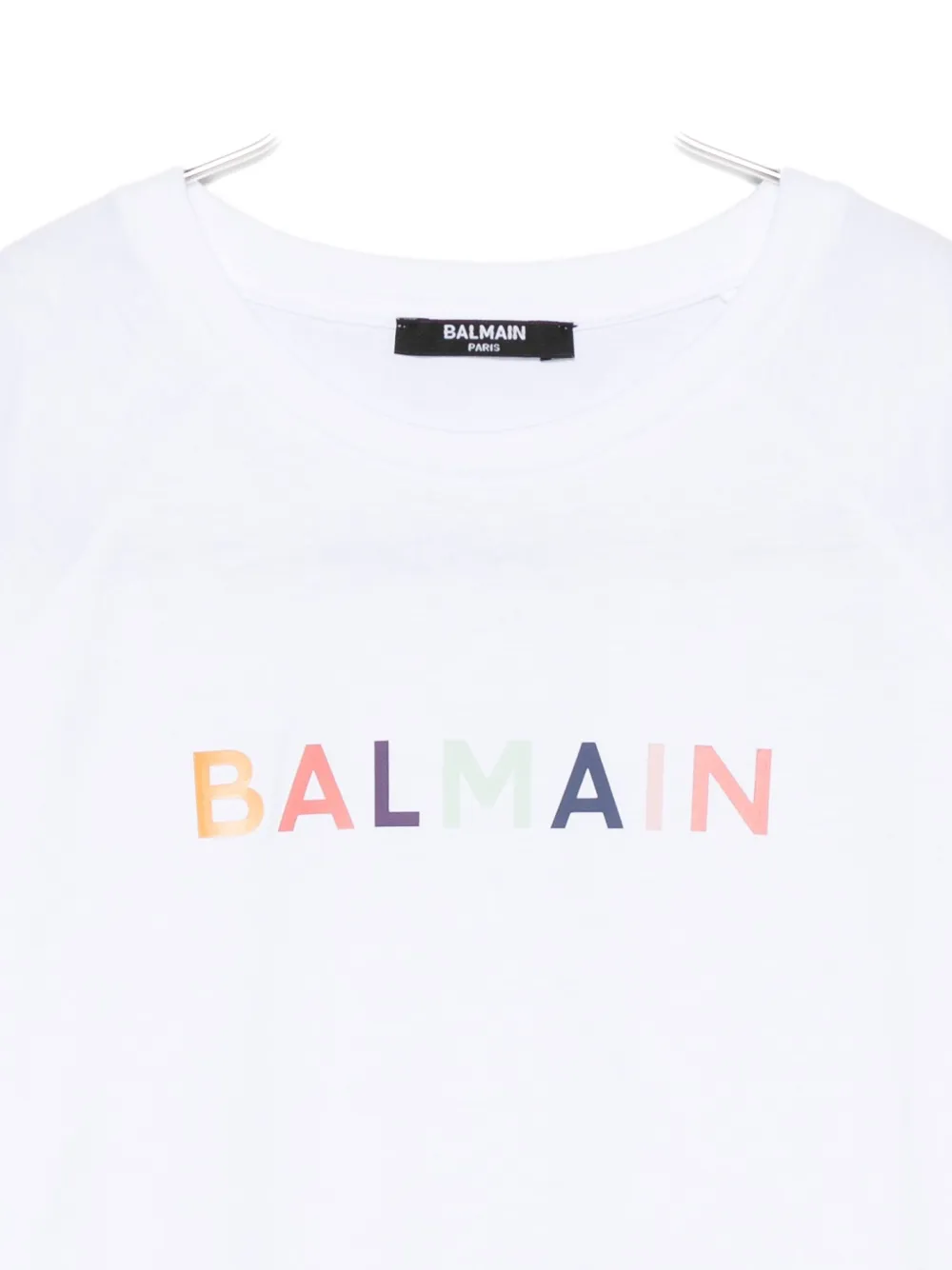 Balmain Kids T-shirt met logo en ronde hals Wit