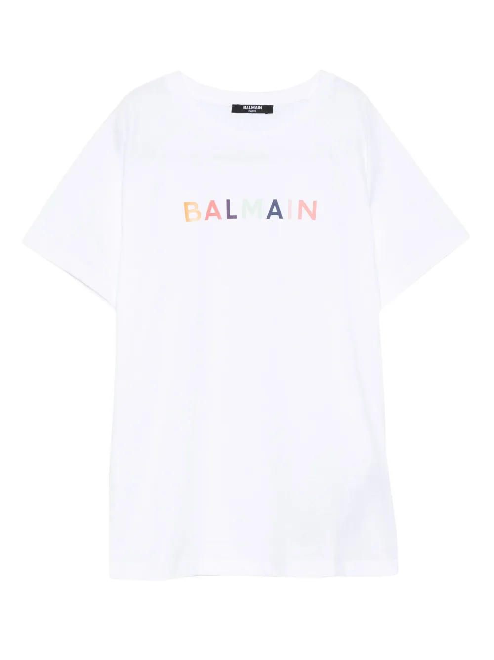 Balmain Kids T-shirt met logo en ronde hals Wit