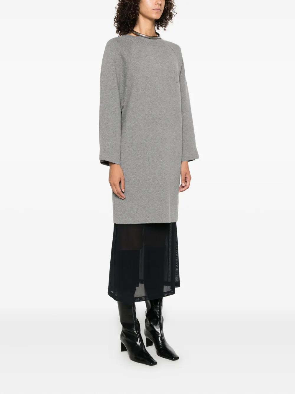 Max Mara Jurk met raglan mouwen Grijs