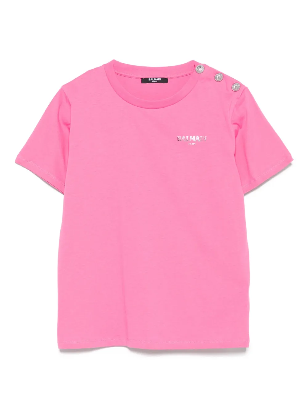 Balmain Kids T-shirt verfraaid met knopen Roze