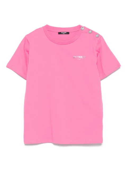 Balmain Kids embellished-button T-shirt