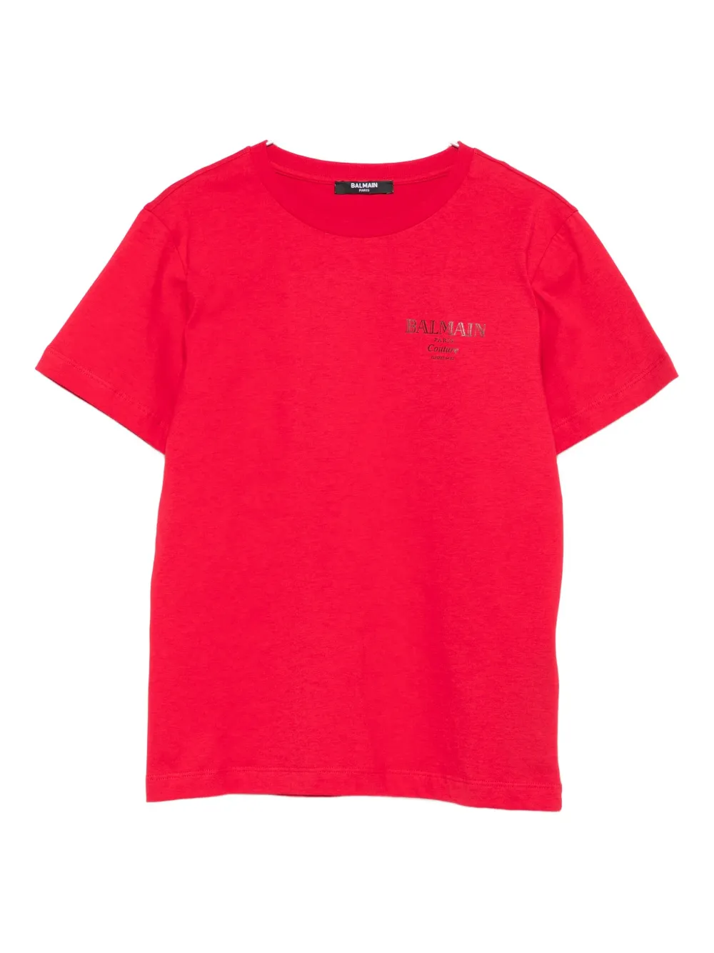 Balmain Kids logo-embroidered cotton T-shirt - Rosso