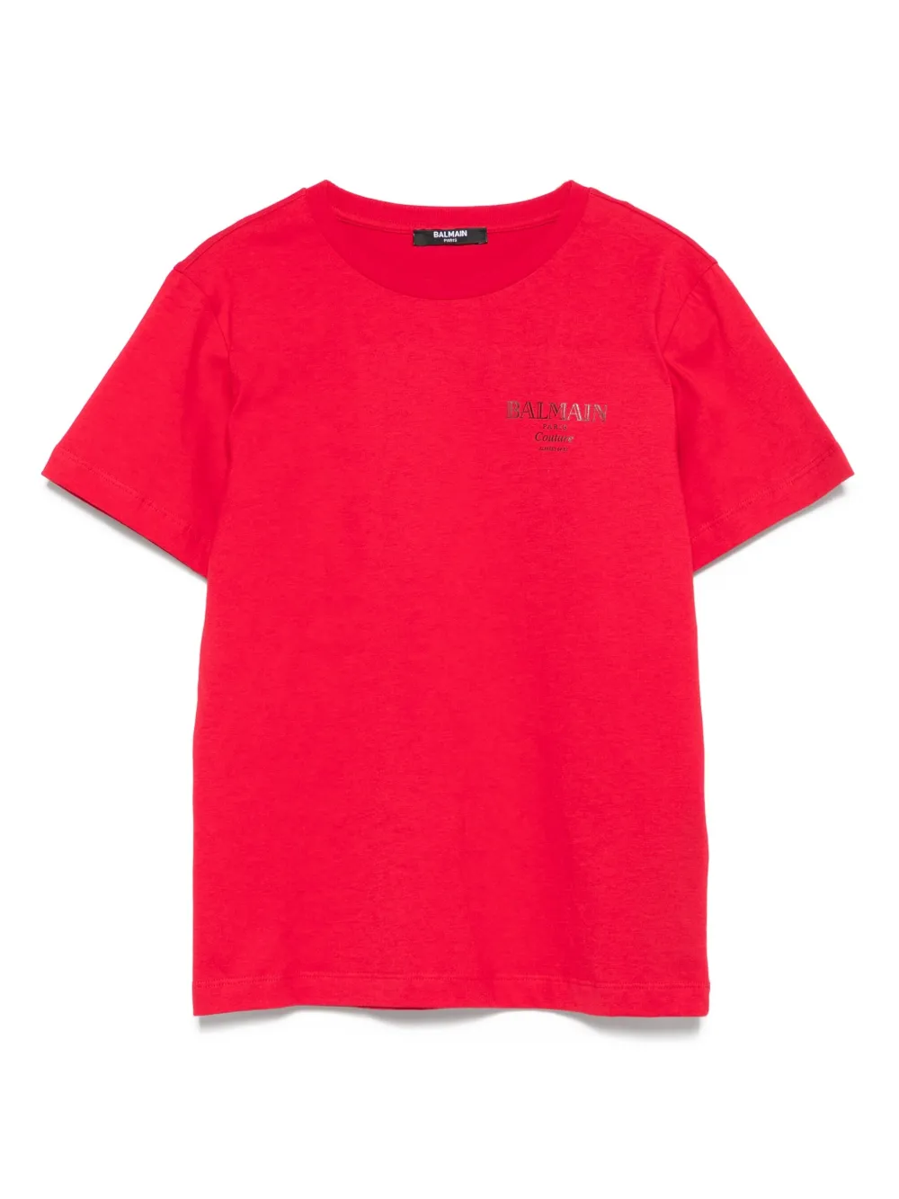 Balmain Kids T-shirt met geborduurd logo Rood