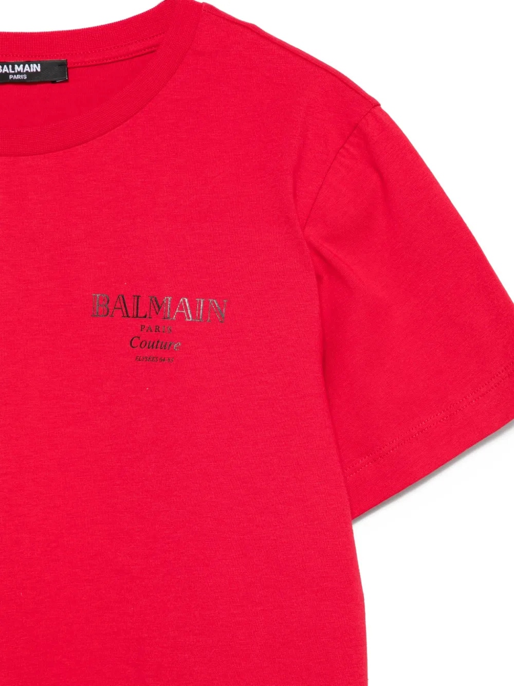 Balmain Kids T-shirt met geborduurd logo Rood