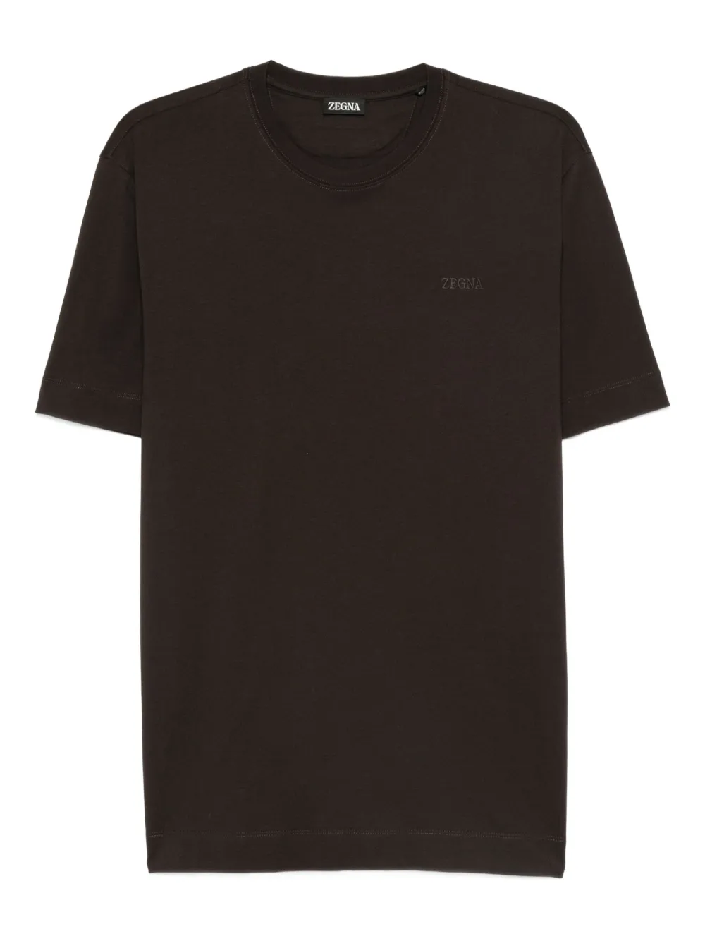 Zegna embroidered logo polo shirt | Brown | Image 1
