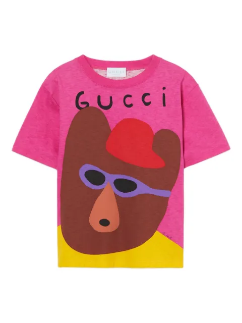 Gucci Kids x Euan Roberts bear-print cotton T-shirt