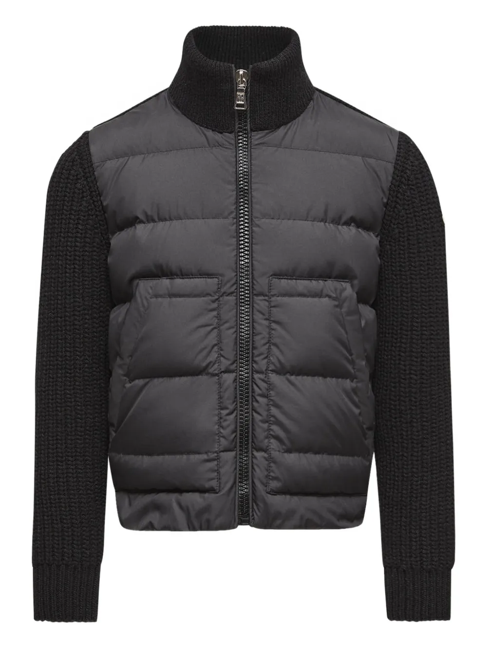 Moncler Enfant knitted-panel puffer jacket | Black | Image 1