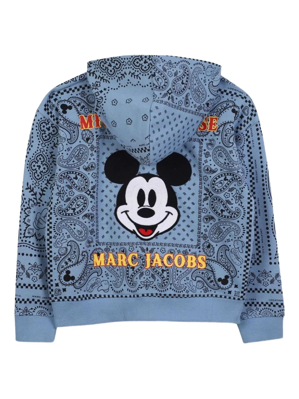 Marc Jacobs X Mickey Mouse Paisley-print Zip-up Hoodie In Blue