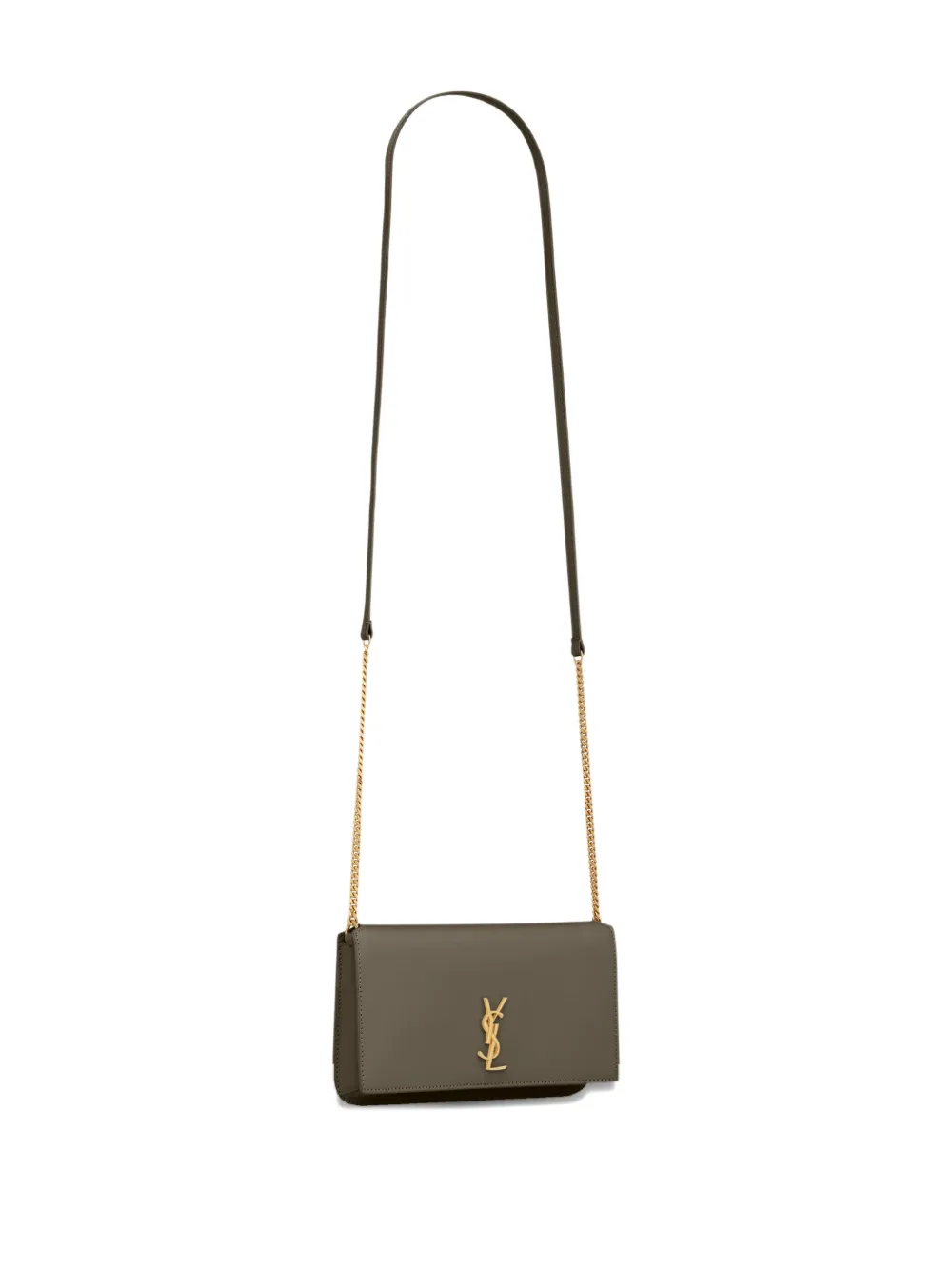 Saint Laurent logo-plaque flap mini bag Groen
