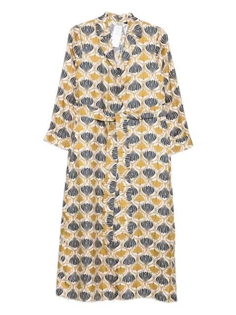 Max Mara vestido de seda con cinturón