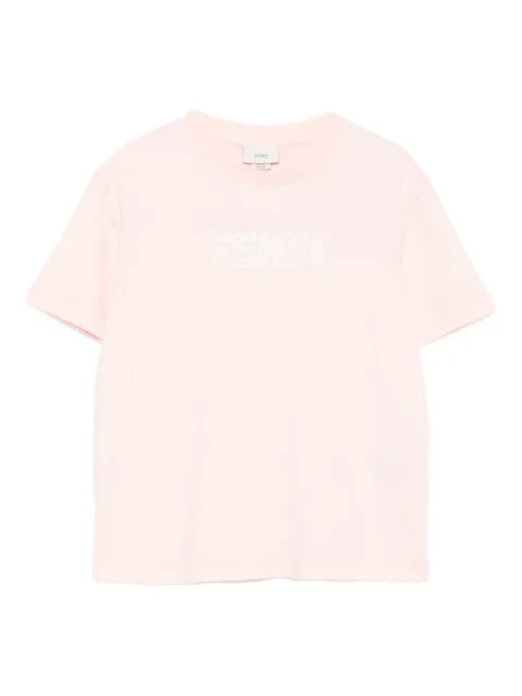 Fendi Kids embroidered crew-neck T-shirt