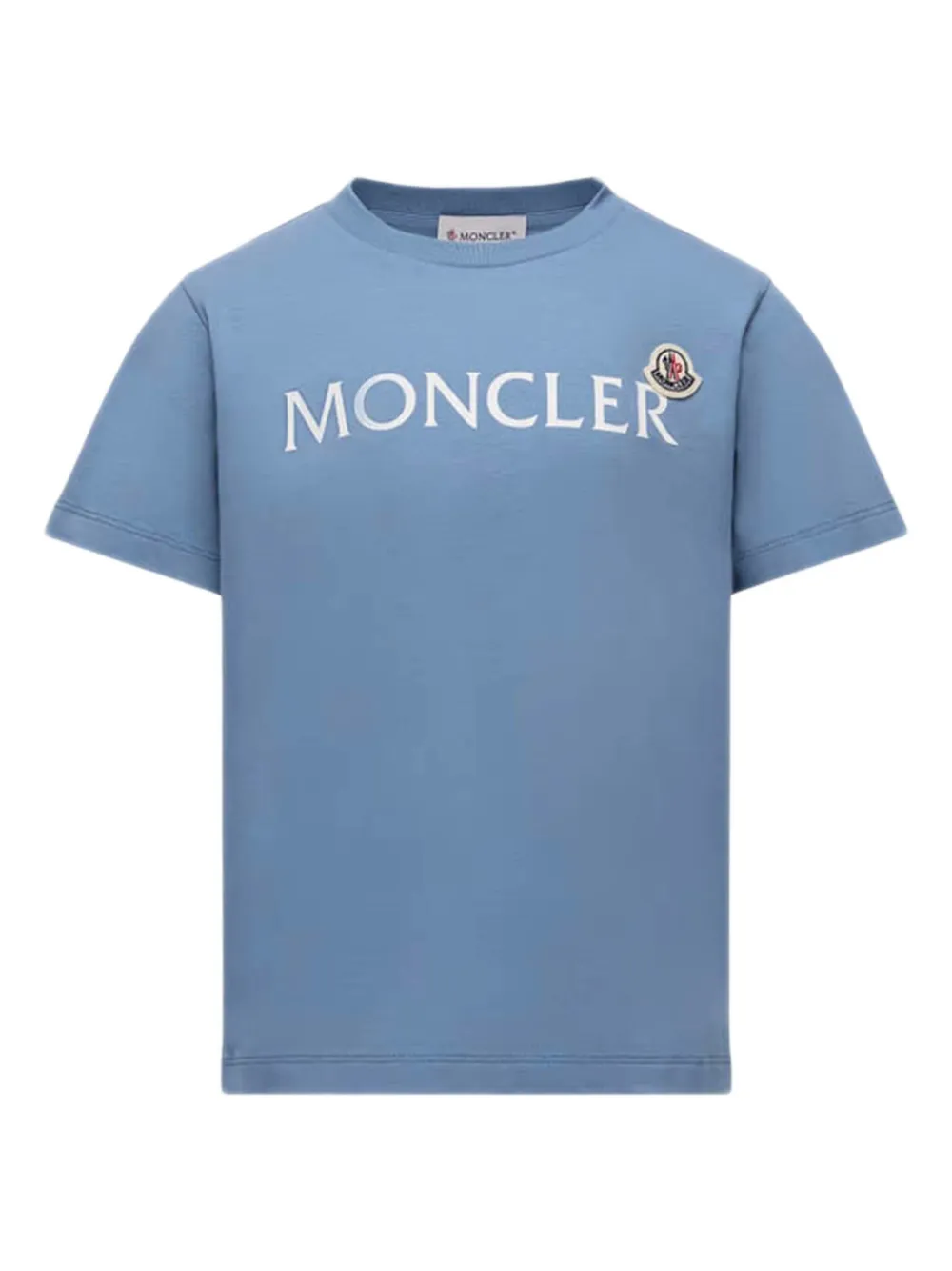 Moncler Enfant logo-patch cotton T-shirt Blauw