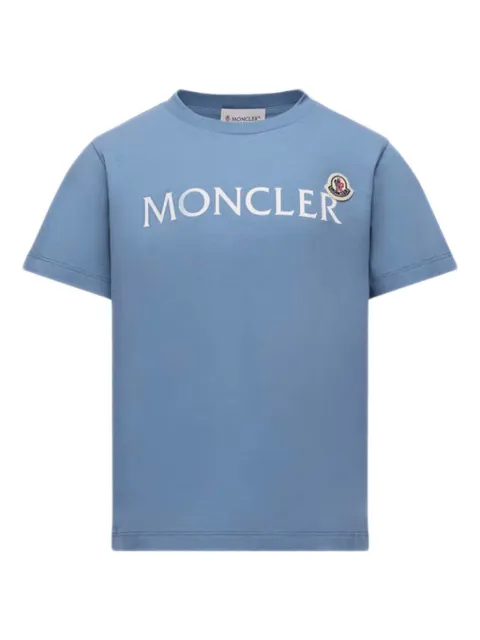 Moncler Enfant Camiseta de algodão com patch de logo
