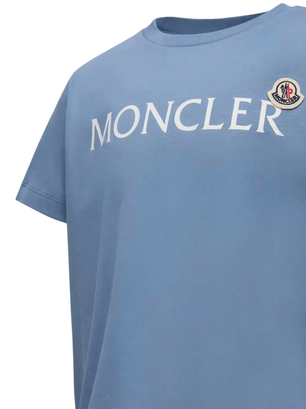 Moncler Enfant logo-patch cotton T-shirt Blauw