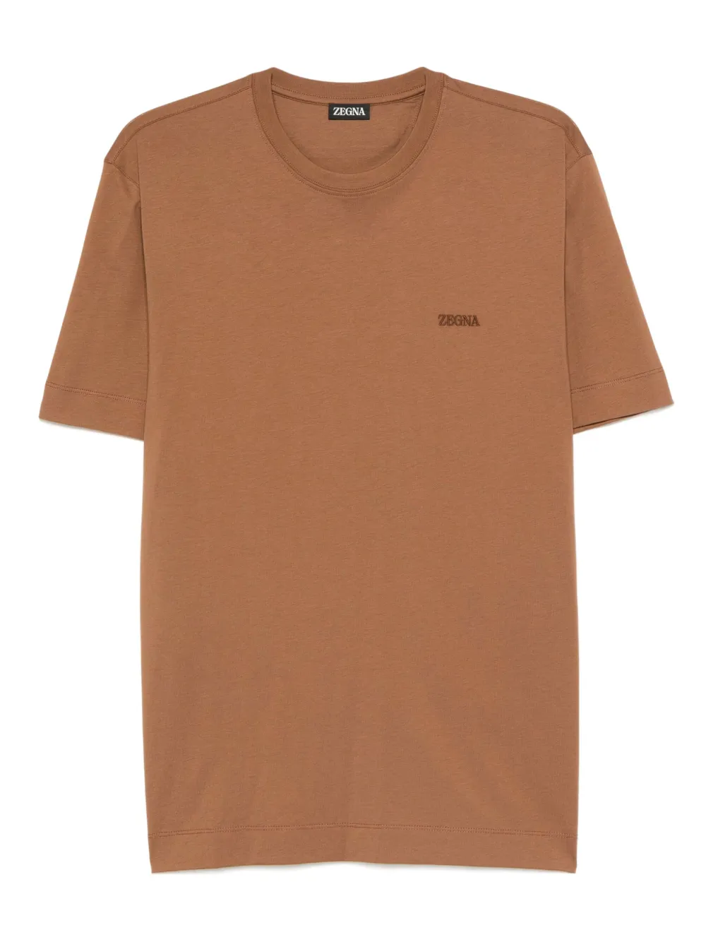 Zegna logo-embroidered T-shirt | Brown | Image 1