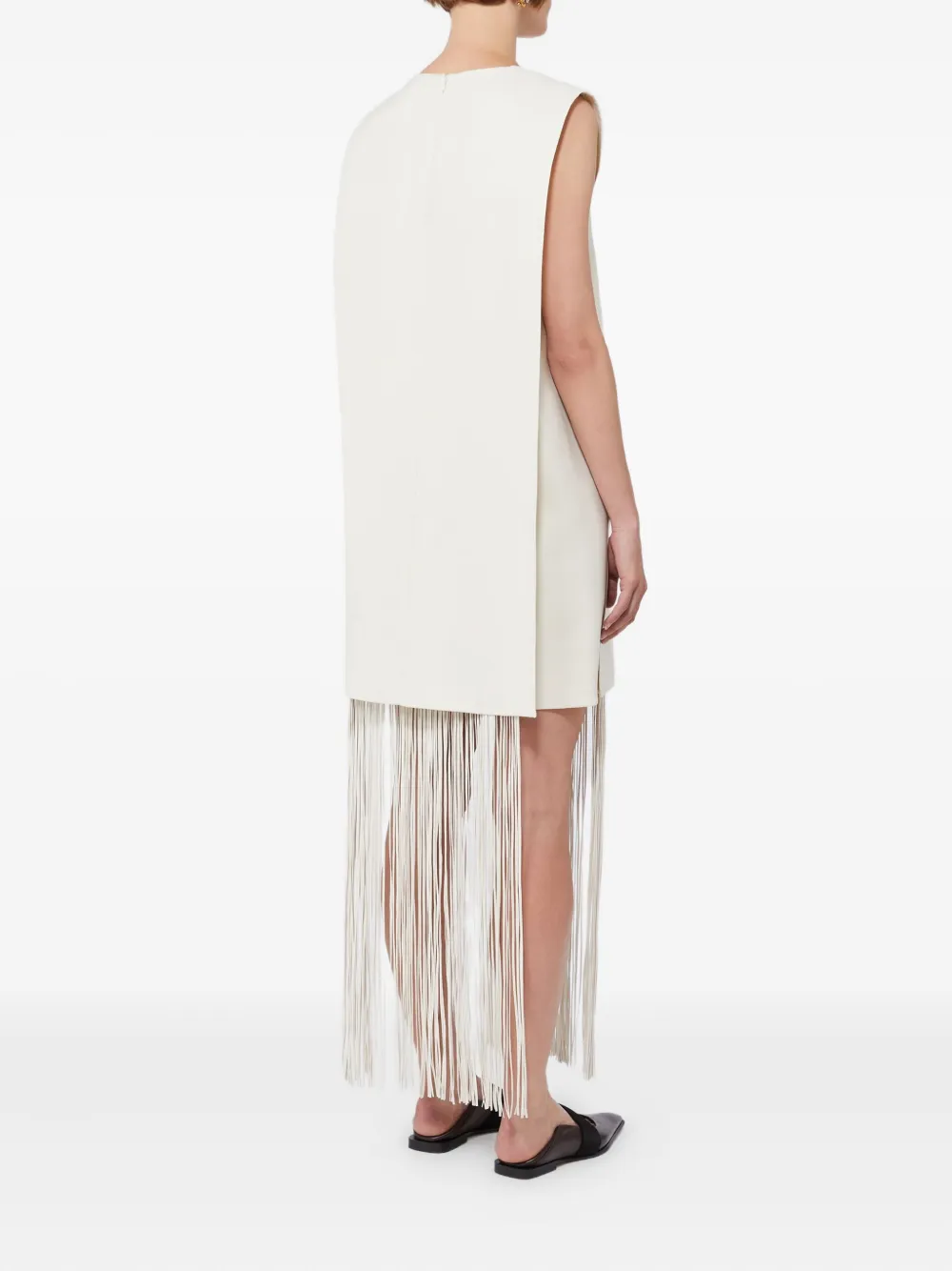 Sportmax fringed sleeveless dress Wit