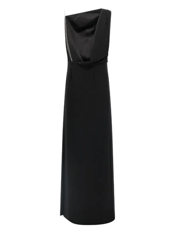 max mara one shoulder dresses Max Mara | Woman - Jersey one-shoulder dress - Chocolate