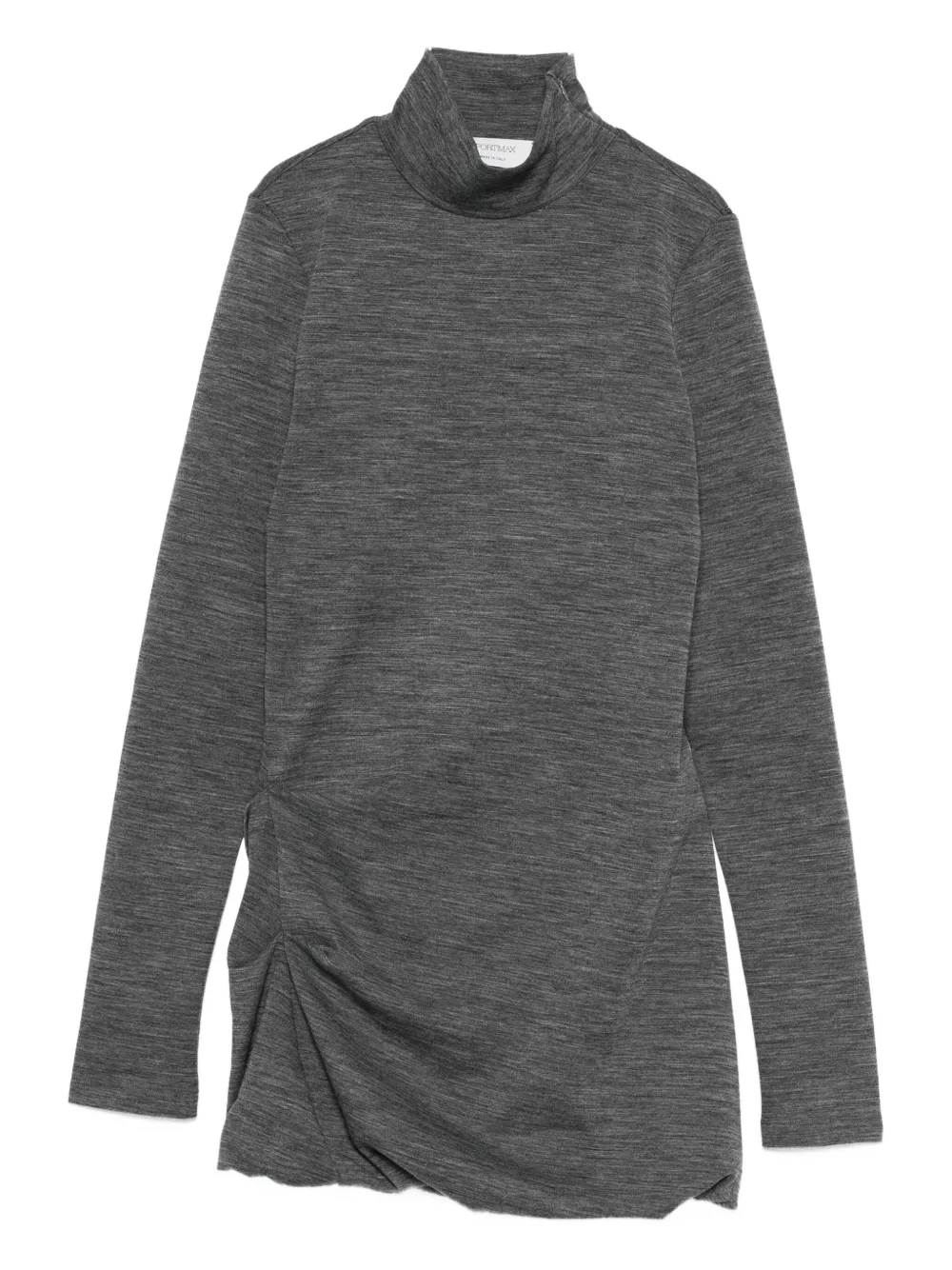 turtleneck gathered dress