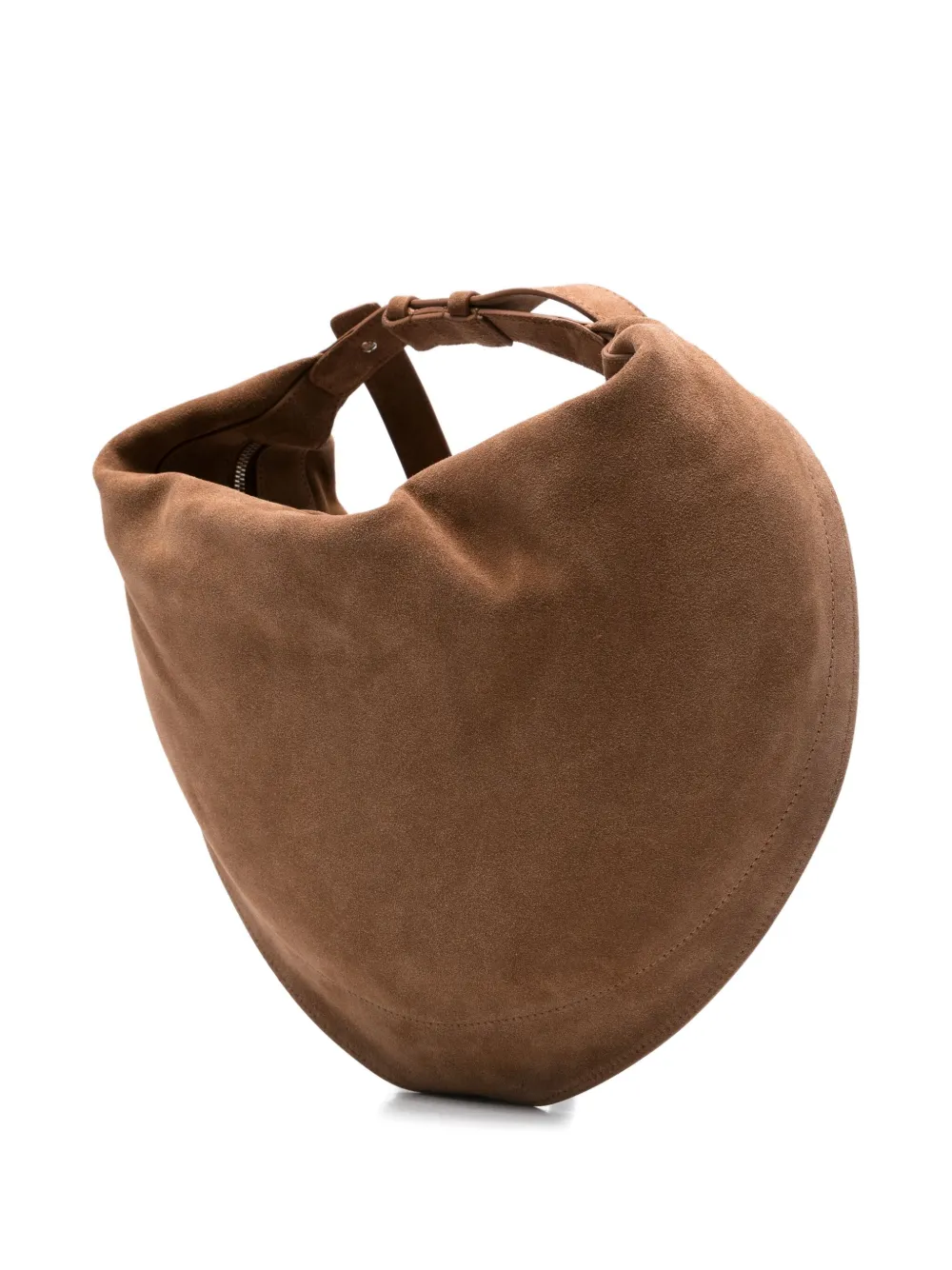 Federico Cina Tortellino Suede Shoulder Bag In Brown