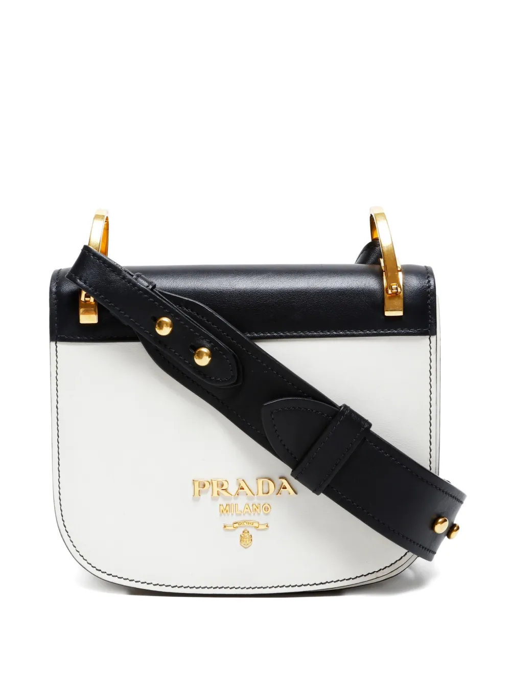 Prada Pre-Owned 2017-2020s panelled leather shoulder bag | White | Image 1