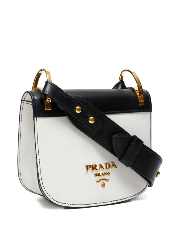 Prada Pre-Owned 2017-2020s Panelled Leather Shoulder Bag White FARFETCH  IN