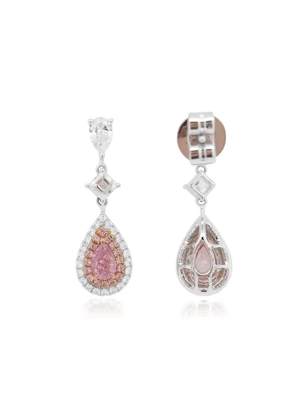 HYT Jewelry 18K white gold pink diamond earrings - シルバートーン HYT Jewelry 18K white gold pink diamond earrings - シルバートーン